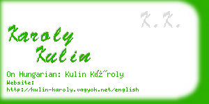 karoly kulin business card